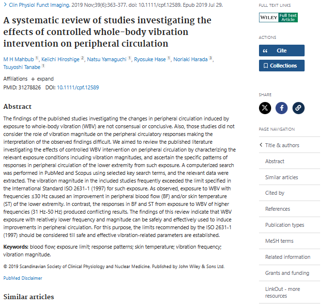 A systematic review of studies investigating the effects of controlled whole-body vibration intervention on peripheral circulation