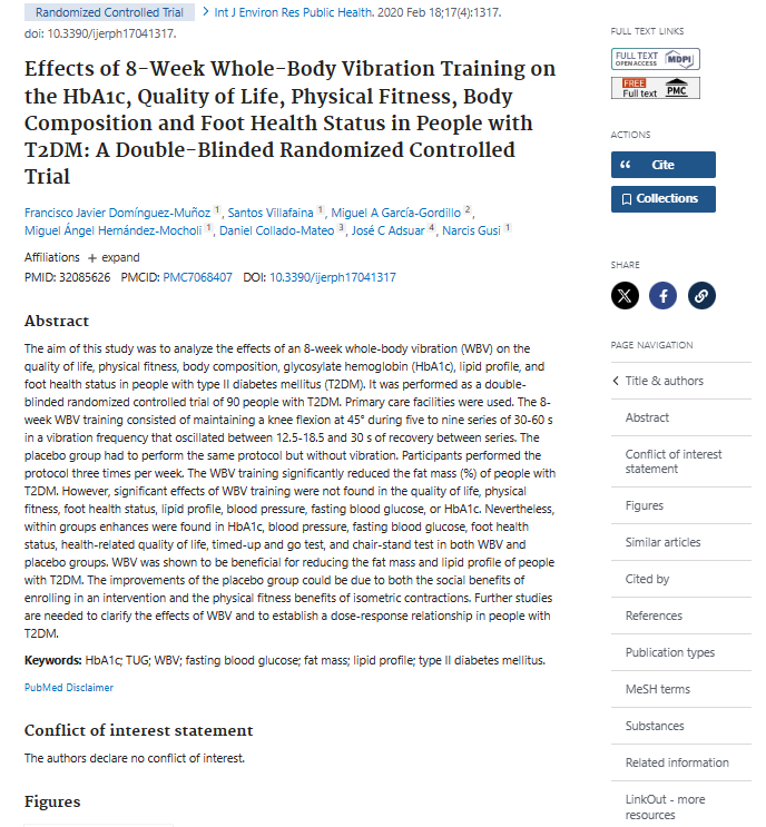 Effects of 8-Week Whole-Body Vibration Training on the HbA1c, Quality of Life, Physical Fitness, Body Composition and Foot Health Status in People with T2DM: A Double-Blinded Randomized Controlled Trial